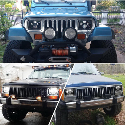 Image of Partsam New Osram Chips 110W 5x7 Inch Led Headlights 7x6 LED Headlamp DOT Approved with High Low Beam H6054 6054 Led Headlight Compatible with Jeep YJ Cherokee XJ H5054 H6054LL 6052 6053(Pair)