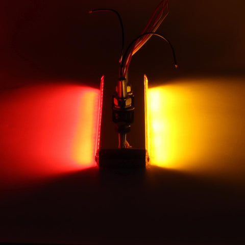 Image of Partsam 2Pcs 12inch Clear Lens Red / Amber LED Combo Dual Face Truck Semi Trailer Light Bars 20LED Waterproof w Double Studs Sealed Trailer Led Pedestal Turn Signal Stop Tail Marker Clearance Lights