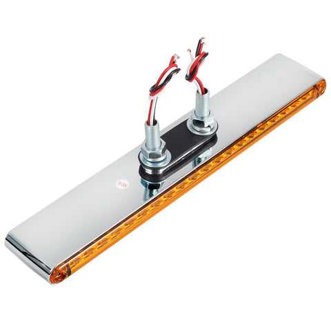 Image of Partsam 2Pcs 12inch Red / Amber LED Combo Double Face Truck Semi Trailer Light Bars 20LED Waterproof with Double Studs Sealed Truck Trailer Led Pedestal Turn Signal Stop Tail Marker Clearance Lights 12V