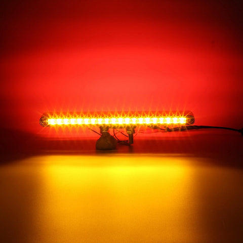 Image of Partsam 2Pcs 12inch Red / Amber LED Combo Double Face Truck Semi Trailer Light Bars 20LED Waterproof with Double Studs Sealed Truck Trailer Led Pedestal Turn Signal Stop Tail Marker Clearance Lights 12V