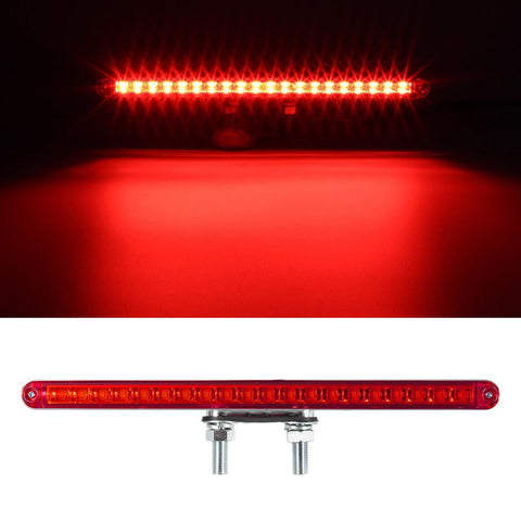 Image of Partsam 2Pcs 12inch Red / Amber LED Combo Double Face Truck Semi Trailer Light Bars 20LED Waterproof with Double Studs Sealed Truck Trailer Led Pedestal Turn Signal Stop Tail Marker Clearance Lights 12V