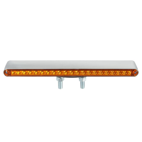 Image of Partsam 2Pcs 12inch Red / Amber LED Combo Double Face Truck Semi Trailer Light Bars 20LED Waterproof with Double Studs Sealed Truck Trailer Led Pedestal Turn Signal Stop Tail Marker Clearance Lights 12V