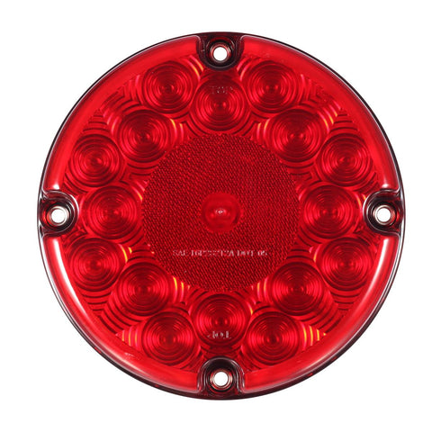Image of Partsam 2Pcs 7 Inch Round Led Trailer Tail Lights Red 17 LED w/ Inner Reflex Lens Submersible Truck Trailer Bus RV UTE UTV Motorhome Rear Stop Turn Tail Brake Lights Lamps Sealed Surface Mount 10-30V