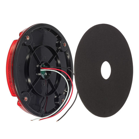 Image of Partsam 2Pcs 7 Inch Round Led Trailer Tail Lights Red 17 LED w/ Inner Reflex Lens Submersible Truck Trailer Bus RV UTE UTV Motorhome Rear Stop Turn Tail Brake Lights Lamps Sealed Surface Mount 10-30V