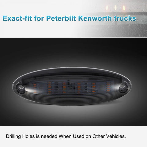 Image of Partsam 5pcs Smoke Lens Yellow 6 LED Top Cab Marker Roof Running Lights Lamps Assembly Replacement for Freightliner Cascadia Heavy Duty Truck Cab Lights