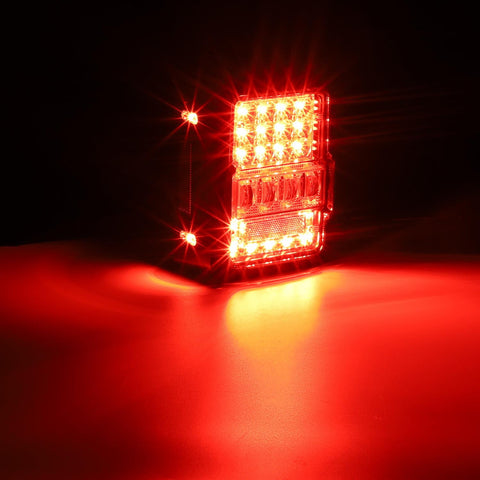 Image of Partsam Pair 4D Jee p LED Tail Lights Assembly DOT Approved, Compatible with Wrangler JK JKU 2007-2018, High Intensity Rear Tail lights w/Parking Light, Brake Turn Signal Reverse Light (Clear Lens)