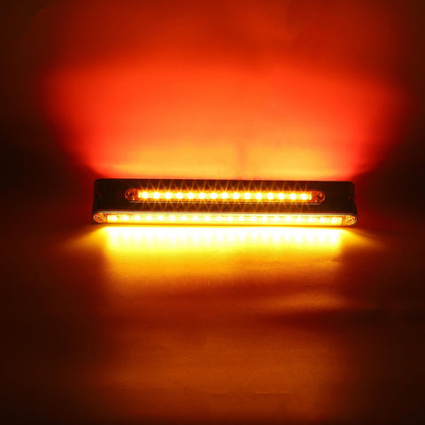 Image of Partsam 2Pcs 12inch Double Face Stop Turn Tail Light Bar Chrome with Side Marker Indicator Lights 55 LED, 12 Inch Triple Face Led Trailer Light Bar Surface Mount, 12inch Double Face Auxiliary Light Bar