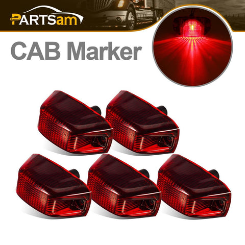 Image of Partsam 5pcs Replacement for Ram Promaster 1500 2500 3500 Rear Cab Marker Roof Lights Rear Roof Mounted Cab Light Lamps Top Clearance Assembly 2014 2015 2016 2017 2018 2019 2020 w/ replaceable Bulbs