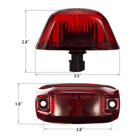 Image of Partsam 1pcs Rear Cab Marker Roof Light Rear Roof Mounted Cab Light Lamp Top Clearance Light Reflective Lights Assembly Compatible With Ram Promaster Vans 2014 2015 2016 2017 2018(Red Len/Red Light)