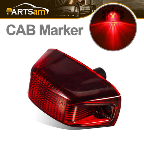 Image of Partsam 1pcs Rear Cab Marker Roof Light Rear Roof Mounted Cab Light Lamp Top Clearance Light Reflective Lights Assembly Compatible With Ram Promaster Vans 2014 2015 2016 2017 2018(Red Len/Red Light)
