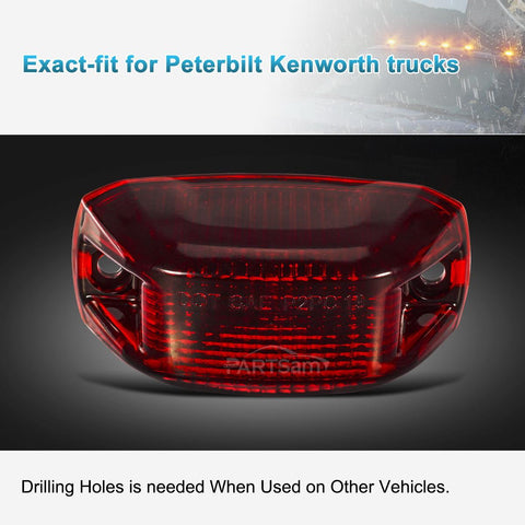 Image of Partsam 1pcs Rear Cab Marker Roof Light Rear Roof Mounted Cab Light Lamp Top Clearance Light Reflective Lights Assembly Compatible With Ram Promaster Vans 2014 2015 2016 2017 2018(Red Len/Red Light)