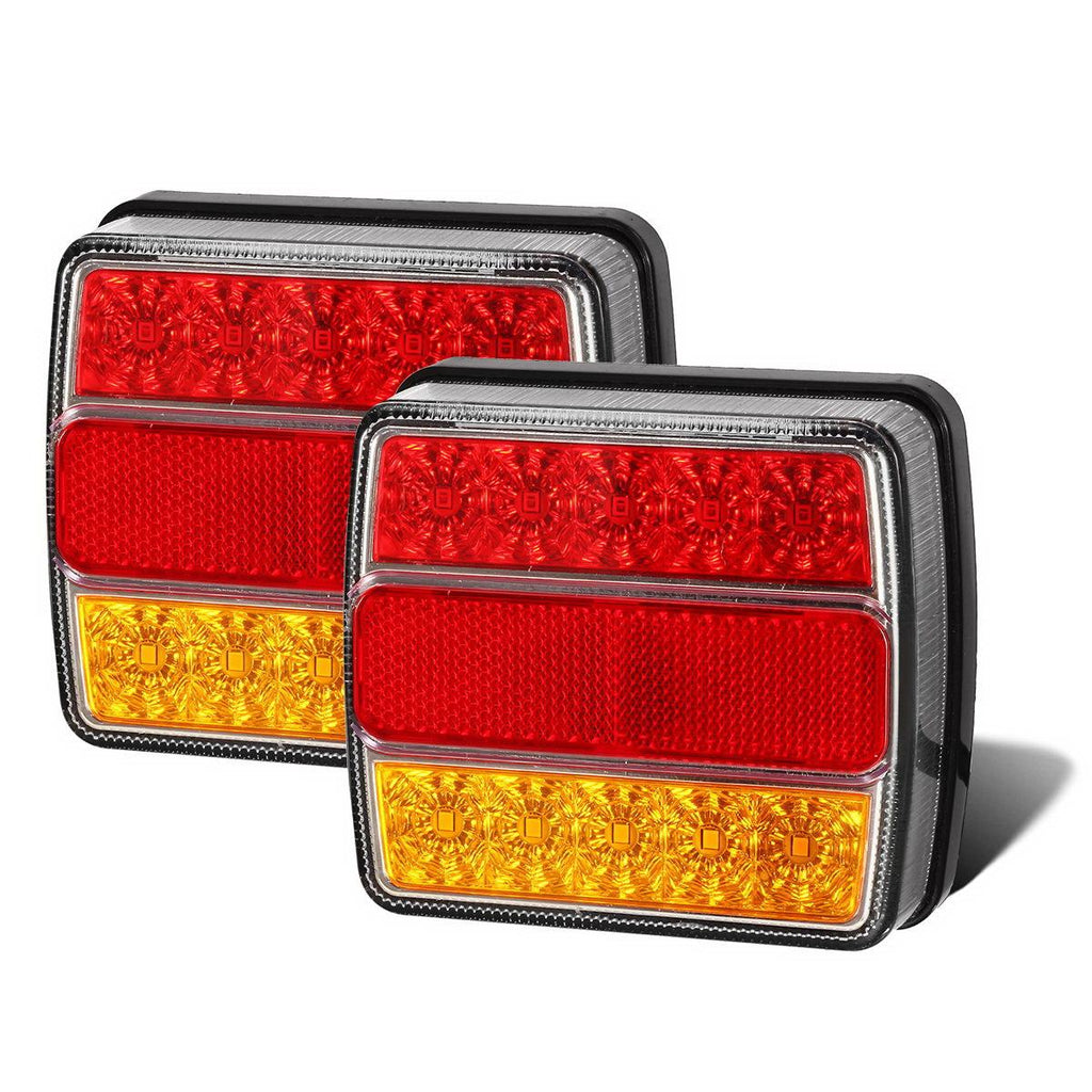 Partsam Magnetic LED Trailer Towing Light Kit w/Reflex, Universal 2X 15 LED Trailer Rear Light, Board Tail Brake Stop Indicator License Plate Light Lamp, 24ft Cable with 7 Pin Plug, IP68 Waterproof