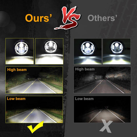 Image of Partsam 7'' Round LED Headlights Osram Chips DOT Approved H6024 High Low Beam White Halo Ring Angel Eyes DRL+Amber Turning Signal Lights Compatible with Jeep Wrangler JK LJ TJ CJ/Hummer H2 H1 (Pair)