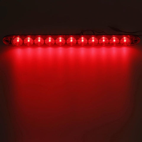 Image of Partsam 4pcs Red 15inch Inch Sealed 11 LED Third Brake Light Bar Stop Turn Signal Tail 3rd Brake Light ID Bar Truck Trailer RV Camper Waterproof