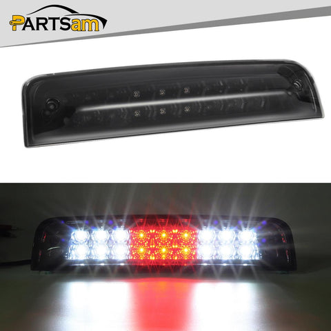Image of Partsam High Mount 3rd Third Brake Light Replacement For Dodge Ram 2009-2017 1500 2500 3500 Red/White 27 LED Rear Cab Roof Center Mount Tail Cargo Lights Lamps Smoke Lens Black Housing Waterproof