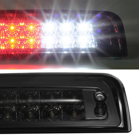 Image of Partsam High Mount 3rd Third Brake Light Replacement For Dodge Ram 2009-2017 1500 2500 3500 Red/White 27 LED Rear Cab Roof Center Mount Tail Cargo Lights Lamps Smoke Lens Black Housing Waterproof