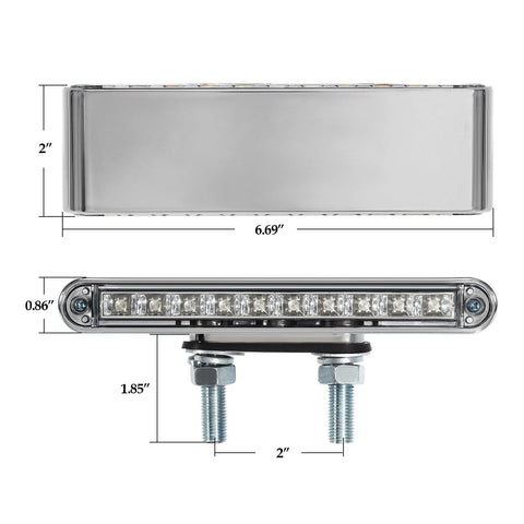 Image of Partsam 2Pcs 6.5inch Double Face Truck Semi Trailer Light Bars 10LED Red/Amber Clear Lens Waterproof with Double Studs Sealed Dual Face Led Turn Signal Stop Tail Marker Lights 12V