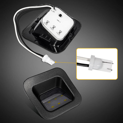 Image of Partsam Full Led License Plate Lights Lamp Assembly Smoke Black Housing Compatible with Dodge Ram 1500 2500 3500 2003-2018 Pickup Truck Rear Step Bumper Replacement, Pack of 2