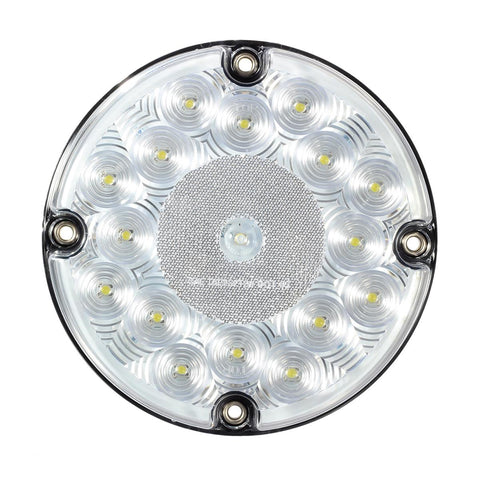 Image of Partsam 2Pcs 7inch Round White LED Backup Lights 17 LED Marker Clearance Running Lights Surface Mount for Transit Vehicles Bus Truck Trailers