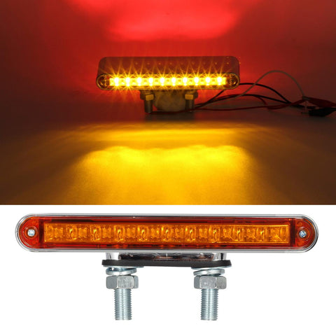 Image of Partsam 2Pcs 6.5inch Red / Amber LED Combo Double Face Truck Semi Trailer Light Bars 10LED Waterproof with Double Studs Sealed Truck Trailer Led Pedestal Turn Signal Stop Tail Marker Clearance Lights 12V