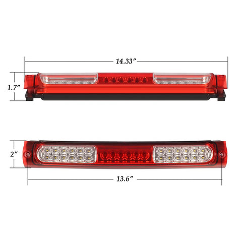 Image of Partsam High Mount Led 3rd Brake Light Bar Replacement for F150 97-04 Rear Top Roof Cab Center Mount Third Brake Light Stop Tail Cargo Light Lamps Assembly Chrome Housing Waterproof