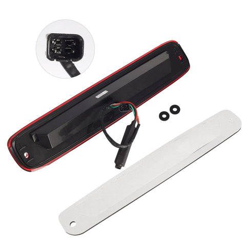 Image of Partsam High Mount Stop Light Third 3rd Brake Light Replacement for Silverado and Sierra 1500 1500 HD 2500 HD 3500 1999 to 2007 LED Rear Cab Roof Center Mount Brake Stop Tail Cargo Light Lamp (Red)