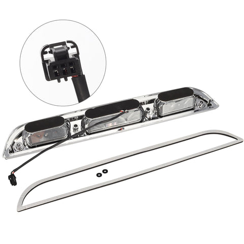 Image of Partsam High Mount Stop Light Led Third 3rd Brake Light Replacement for F150 2015-up/17-up F250 F350 F450 F550/19-up Ranger Rear Cab Roof Center Mount Brake Stop Tail Light Cargo Lamp (Chrome Smoke)