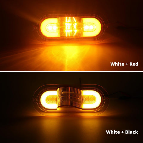 Image of Partsam 2Pcs 6 Inch Oval Led Mid Ship Turn Signal and Side Marker Clearance Lights Amber Lens Sealed with 3-Wire Pigtail for Led Trailer Lights, Weathertight Plug