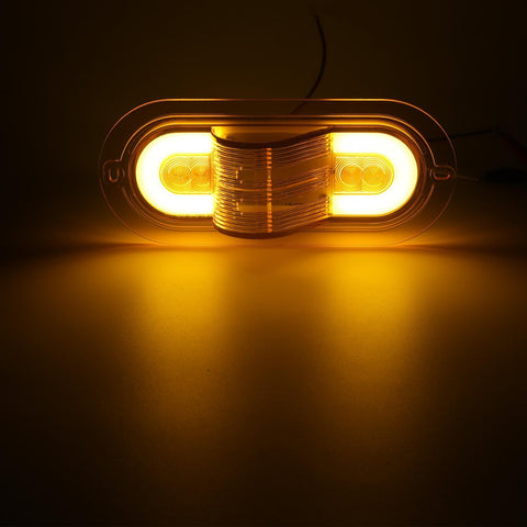 Image of Partsam 2Pcs 6 Inch Oval Led Mid Ship Turn Signal and Side Marker Clearance Lights Amber Lens Sealed with 3-Wire Pigtail for Led Trailer Lights, Weathertight Plug