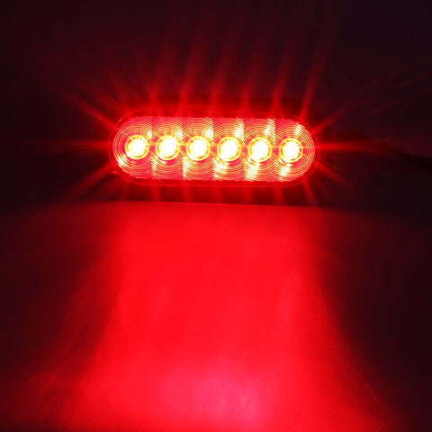 Image of Partsam 6 Inch Oval Red Led Trailer Tail Lights Smoked Sealed Grommet Mount Stop Turn Tail Brake Marker Lights for Trailer Truck RV Grommet and Plugs Included Waterproof 12V (Pack of 6)