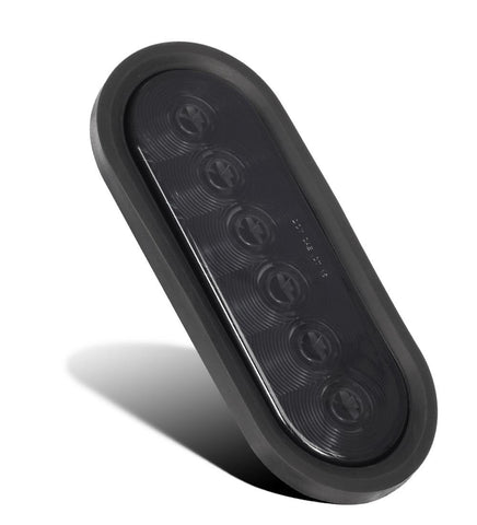 Image of Partsam 6 Inch Oval Red Led Trailer Tail Lights Smoked Sealed Grommet Mount Stop Turn Tail Brake Marker Lights for Trailer Truck RV Grommet and Plugs Included Waterproof 12V (Pack of 6)