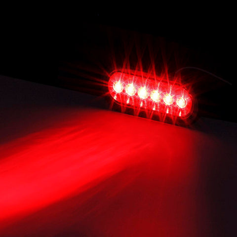 Image of Partsam 6 Inch Oval Red Led Trailer Tail Lights Smoked Sealed Grommet Mount Stop Turn Tail Brake Marker Lights for Trailer Truck RV Grommet and Plugs Included Waterproof 12V (Pack of 6)