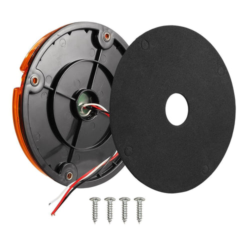 Image of Partsam 2Pcs 7inch Round LED Trailer Tail Lights 17 LED Waterproof LED Park Turn Signal Flasher Lights with Waterproof Gaskets for Truck Trailer RV UTE UTV BUS Stepvans 10V-30V