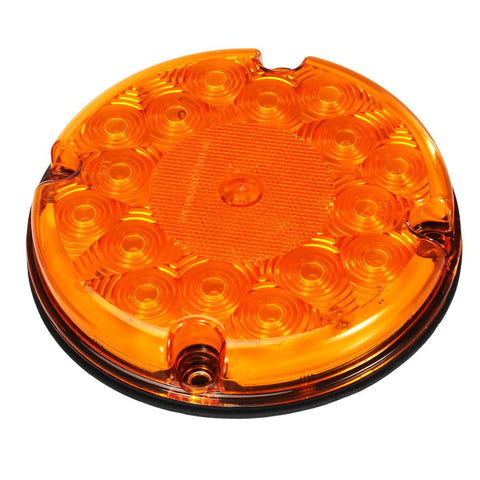 Image of Partsam 2Pcs 7inch Round LED Trailer Tail Lights 17 LED Waterproof LED Park Turn Signal Flasher Lights with Waterproof Gaskets for Truck Trailer RV UTE UTV BUS Stepvans 10V-30V