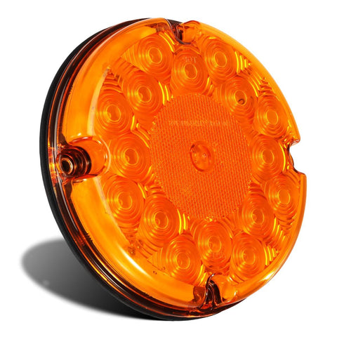 Image of Partsam 2Pcs 7inch Round LED Trailer Tail Lights 17 LED Waterproof LED Park Turn Signal Flasher Lights with Waterproof Gaskets for Truck Trailer RV UTE UTV BUS Stepvans 10V-30V