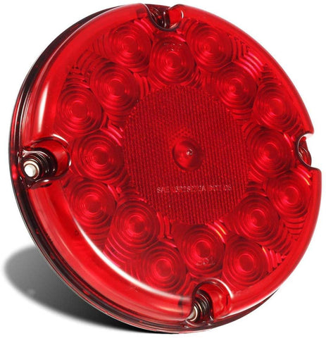 Image of Partsam 4Pcs Red 7inch Round Bus Stop Brake Tail Lights STT 17 LED Sealed LED Stop/Turn/Tail School Bus Light for Trucks Trailers Towing RVs Buses ATVs Utility Vehicles