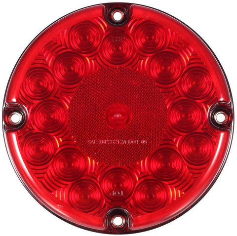 Image of Partsam 4Pcs Red 7inch Round Bus Stop Brake Tail Lights STT 17 LED Sealed LED Stop/Turn/Tail School Bus Light for Trucks Trailers Towing RVs Buses ATVs Utility Vehicles