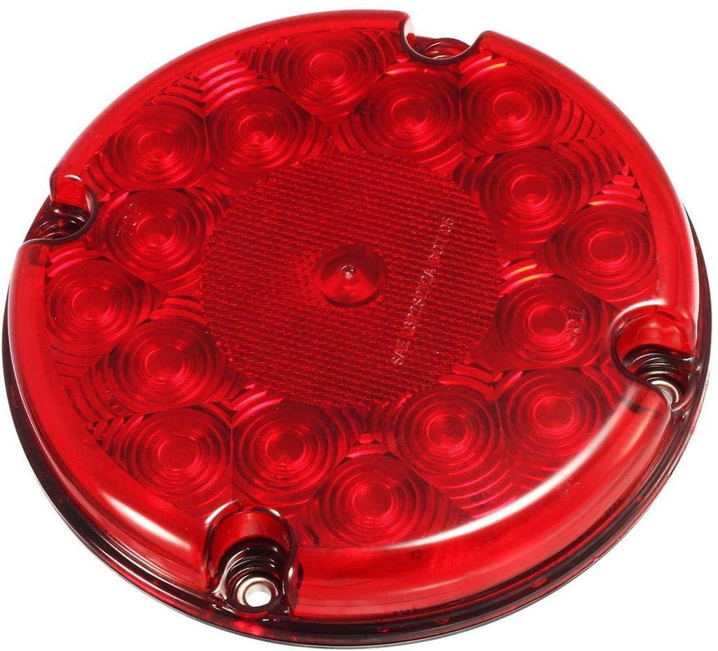 Partsam 4Pcs Red 7inch Round Bus Stop Brake Tail Lights STT 17 LED Sealed LED Stop/Turn/Tail School Bus Light for Trucks Trailers Towing RVs Buses ATVs Utility Vehicles