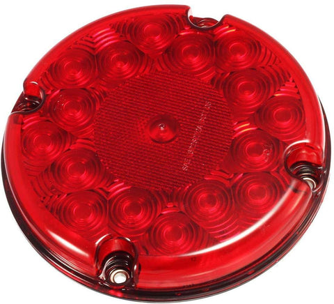 Image of Partsam 4Pcs Red 7inch Round Bus Stop Brake Tail Lights STT 17 LED Sealed LED Stop/Turn/Tail School Bus Light for Trucks Trailers Towing RVs Buses ATVs Utility Vehicles