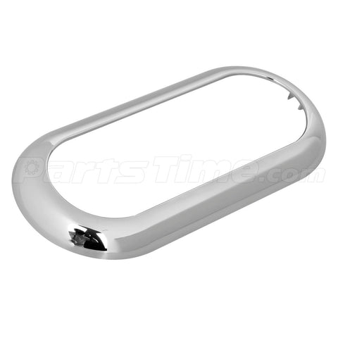 Image of 6" Poly Chrome Bezels Universal for LED Surface Mount Oval Stop Turn Tail Lights