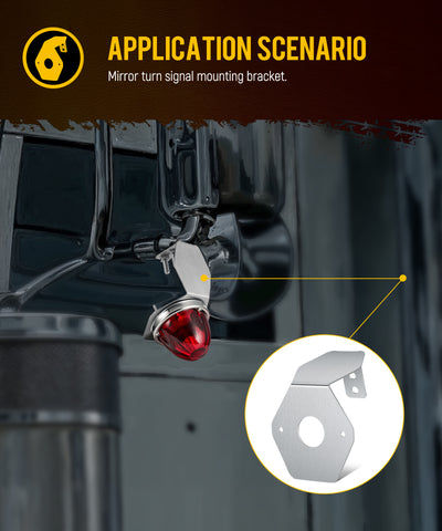 Image of Partsam 2Pcs Watermelon Light Brackets, Stainless Steel Watermelon Mirror Turn Signal Angled Bracket Holder, Light Not Included