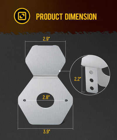 Image of Partsam 2Pcs Watermelon Light Brackets, Stainless Steel Watermelon Mirror Turn Signal Angled Bracket Holder, Light Not Included