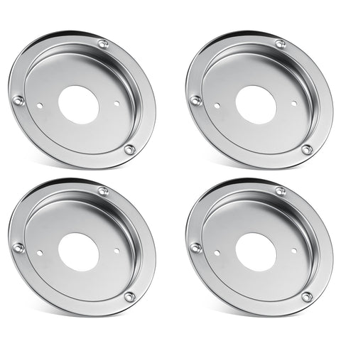 Image of Partsam 4Pcs Watermelon Lights Bunk Adapter, Stainless Steel Round Marker Light Bezel Cover, Mounting Bracket, Light Not Include