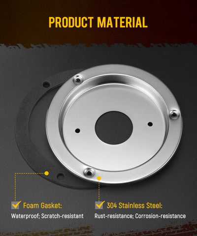 Image of Partsam 2Pcs Watermelon Lights Bunk Adapter, Stainless Steel Round Marker Light Bezel Cover, Mounting Bracket for Any 4" Hole, Light Not Include