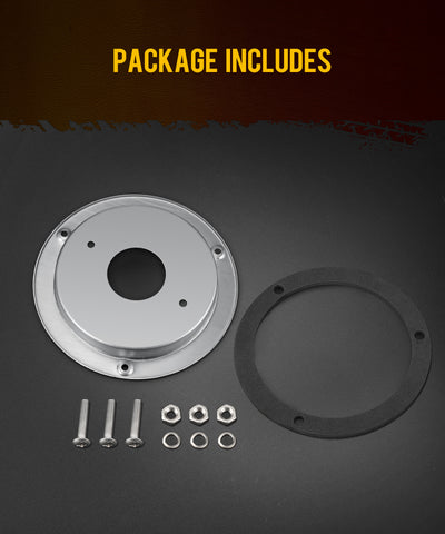 Image of Partsam 4Pcs Watermelon Lights Bunk Adapter, Stainless Steel Round Marker Light Bezel Cover, Mounting Bracket, Light Not Include