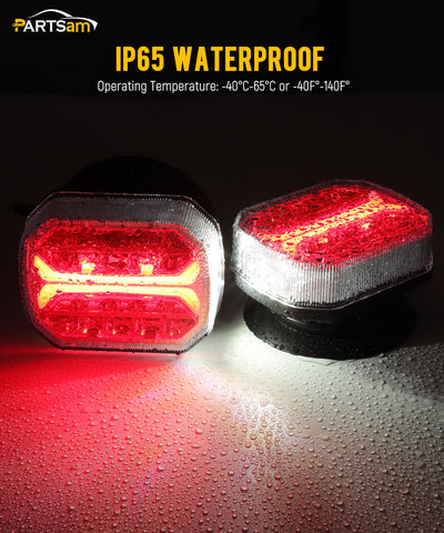 Image of Partsam Wireless Trailer Light Kit, Portable Magnetic Tail Lights for Towing, Stop Brake Turn Signal License Plate Tail Lights with Strong Magnets Suction Cup 7-Pin Plug for Trucks Trailers 12-24V