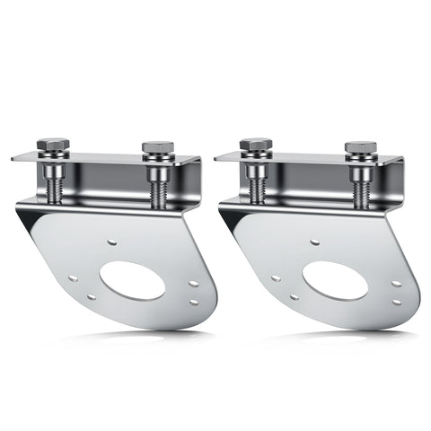 Image of PARTsam 2Pcs Watermelon Light Under Glow Frame Brackets, 45 Degree Angled Clamp-On Mount No Drilling Required, Stainless Steel, Universal for Semi-Trucks Trucks Pickup