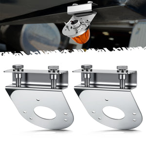 PARTsam 2Pcs Watermelon Light Under Glow Frame Brackets, 45 Degree Angled Clamp-On Mount No Drilling Required, Stainless Steel, Universal for Semi-Trucks Trucks Pickup