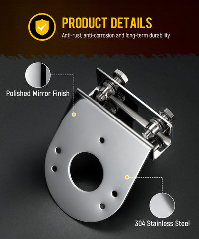 Image of PARTsam 2Pcs Watermelon Light Under Glow Frame Brackets, 45 Degree Angled Clamp-On Mount No Drilling Required, Stainless Steel, Universal for Semi-Trucks Trucks Pickup