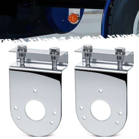 Image of PARTsam 2Pcs Watermelon Light Under Glow Frame Brackets, 90 Degree Angled Clamp-On Mount, No Drilling Required, Stainless Steel, Universal for Semi-Trucks Trucks Pickup
